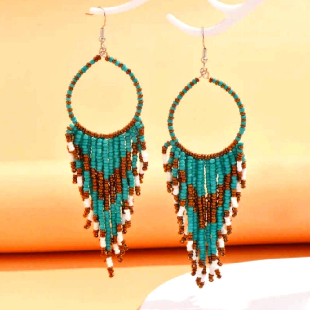 Turquoise Beaded Earrings